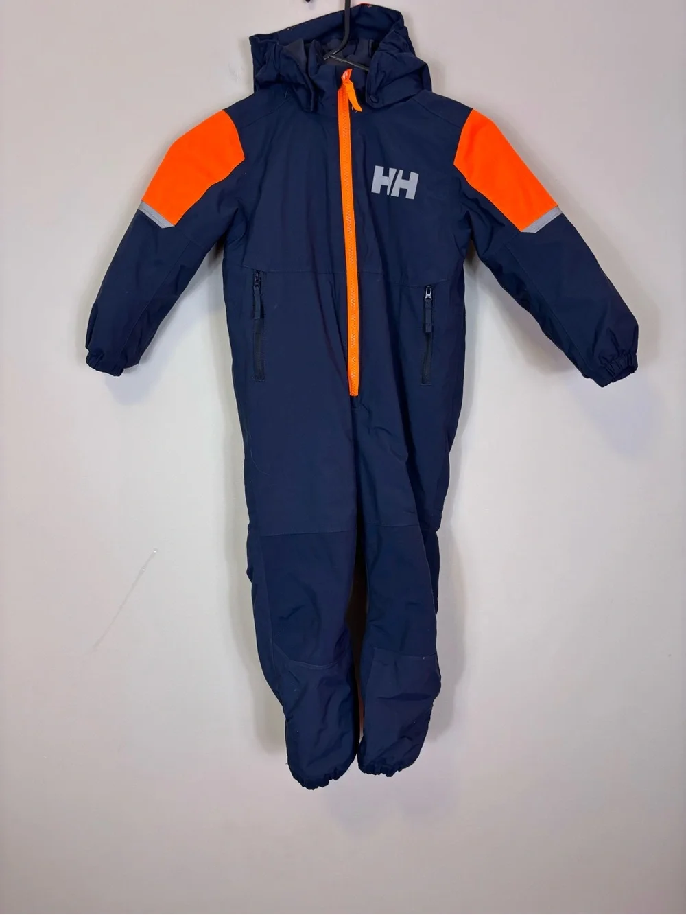 Helly Hansen Navy with Orange Trim Kids Snowsuit